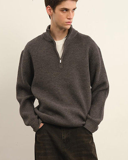 Maglione Uomo Mezza Zip in Lana