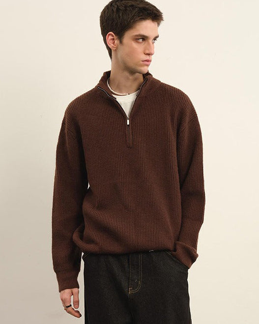 Maglione Uomo Mezza Zip in Lana