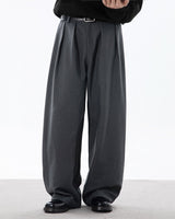 Pantaloni Larghi Uomo con Pinces in Cotone