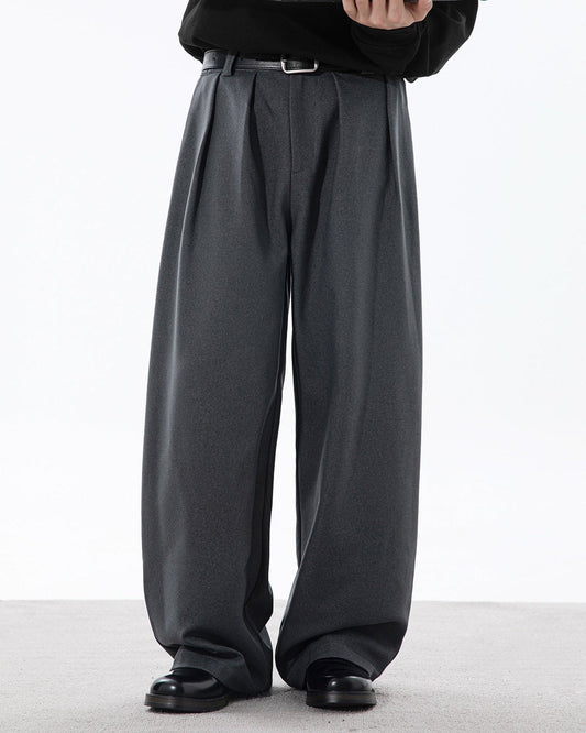 Pantaloni Larghi Uomo con Pinces in Cotone