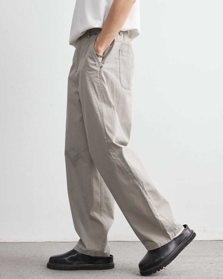 Pantaloni Uomo Comodi con Elastico in Vita Effetto Denim