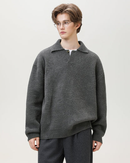 Maglione Uomo Serafino Oversize in Misto Lana