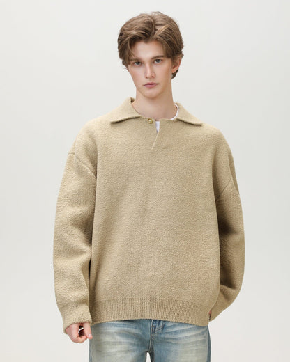 Maglione Uomo Serafino Oversize in Misto Lana