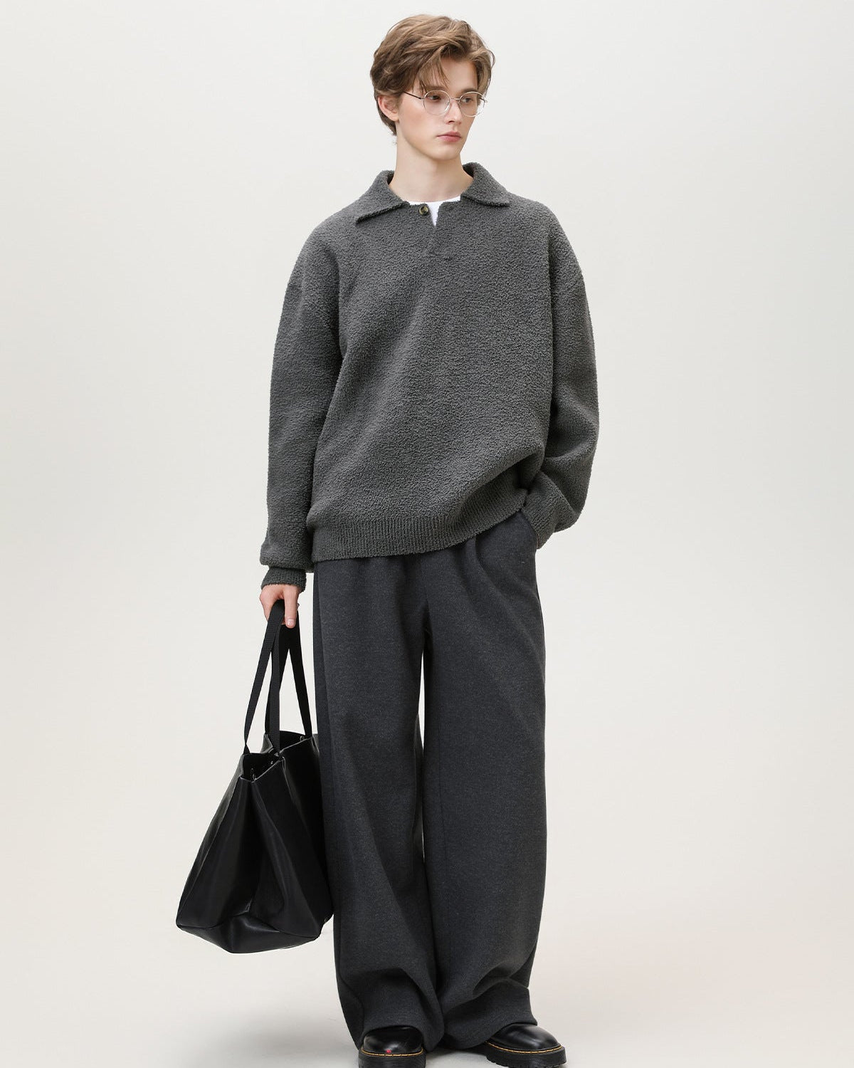 Maglione Uomo Serafino Oversize in Misto Lana