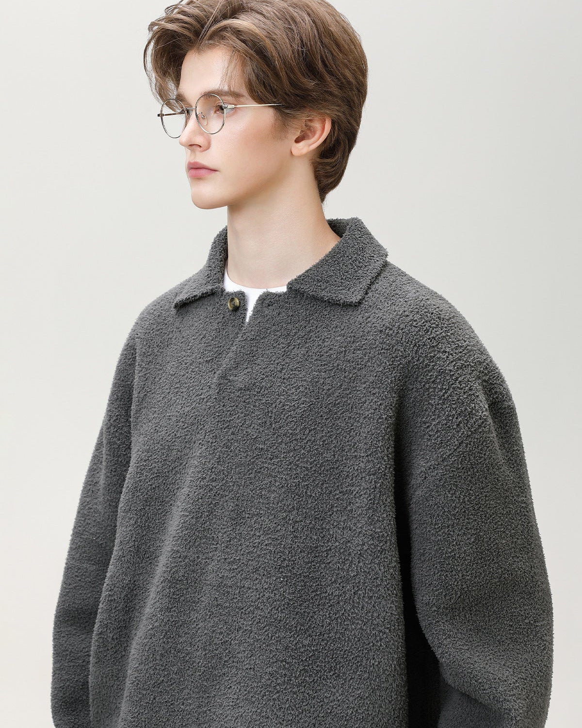 Maglione Uomo Serafino Oversize in Misto Lana