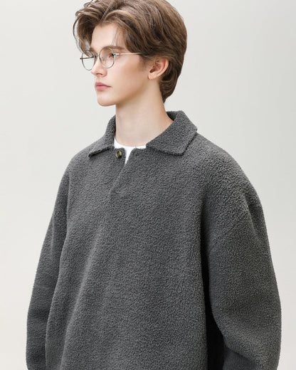 Maglione Uomo Serafino Oversize in Misto Lana