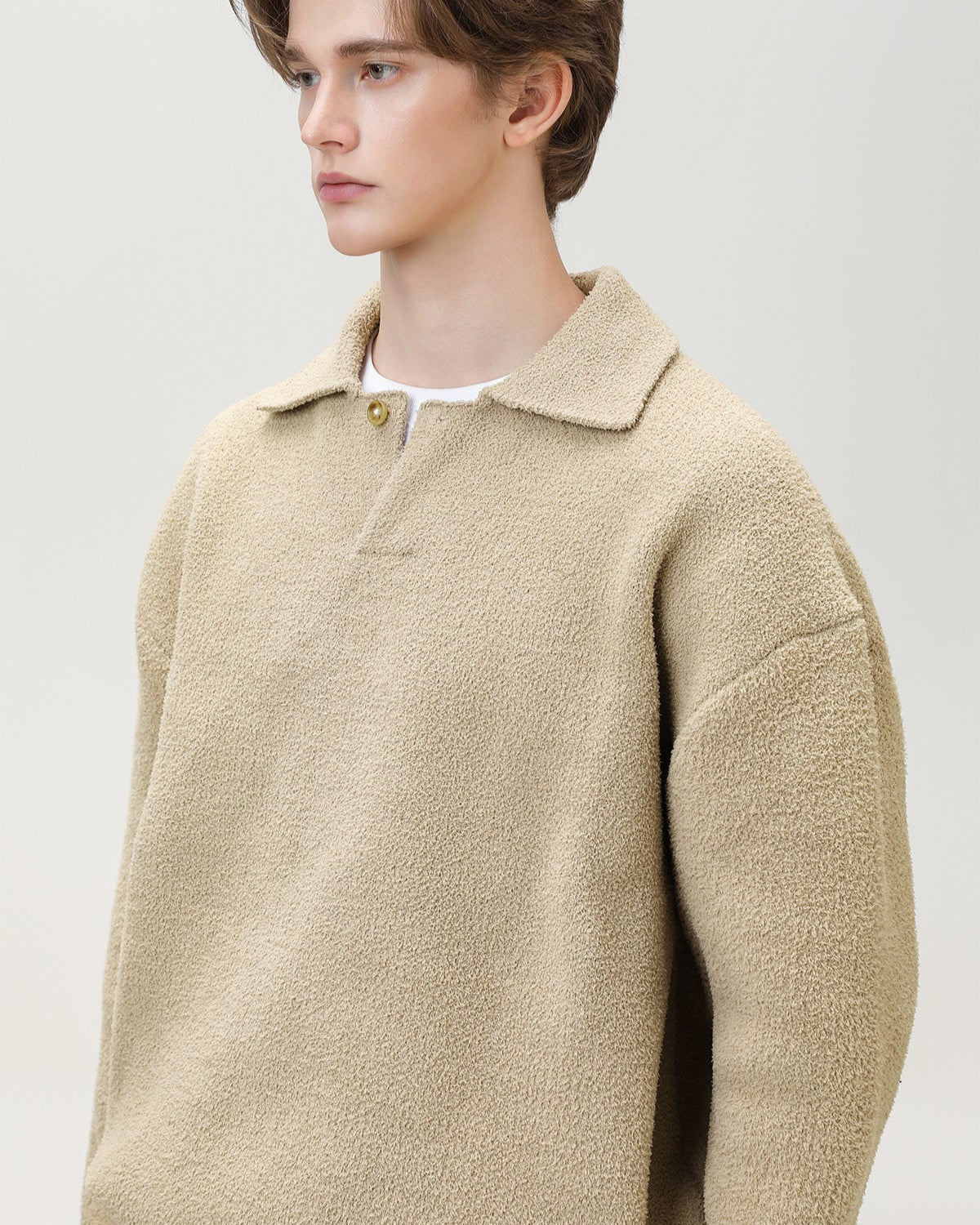 Maglione Uomo Serafino Oversize in Misto Lana