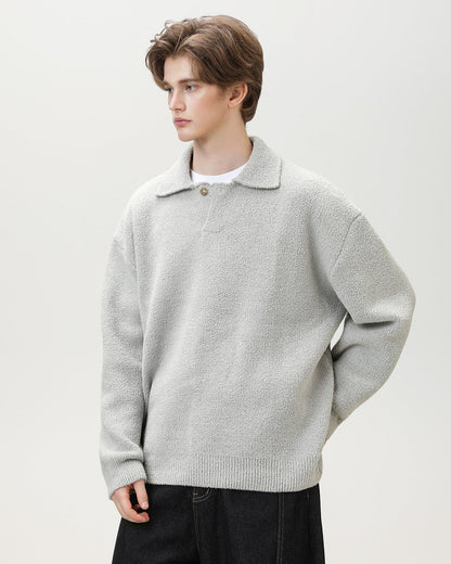 Maglione Uomo Serafino Oversize in Misto Lana
