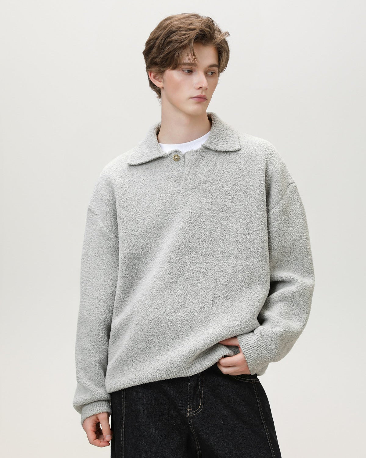 Maglione Uomo Serafino Oversize in Misto Lana