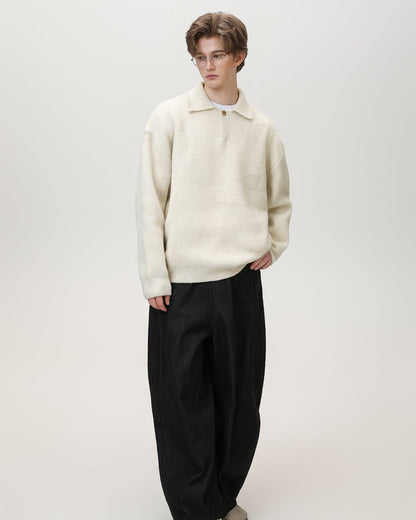 Maglione Uomo Serafino Oversize in Misto Lana