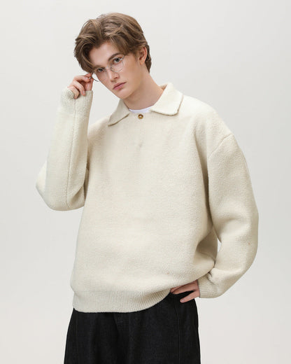 Maglione Uomo Serafino Oversize in Misto Lana