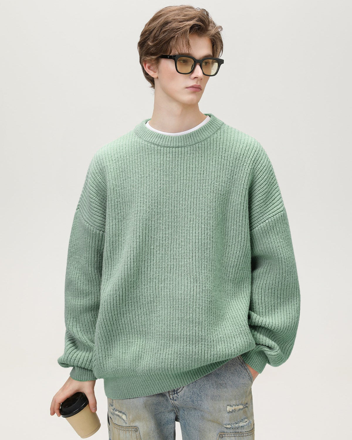 Maglione Uomo Oversize Girocollo Comodo