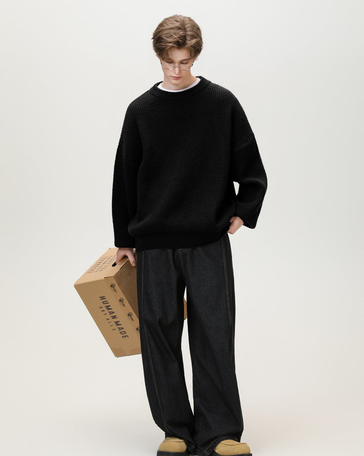 Maglione Uomo Oversize Girocollo Comodo