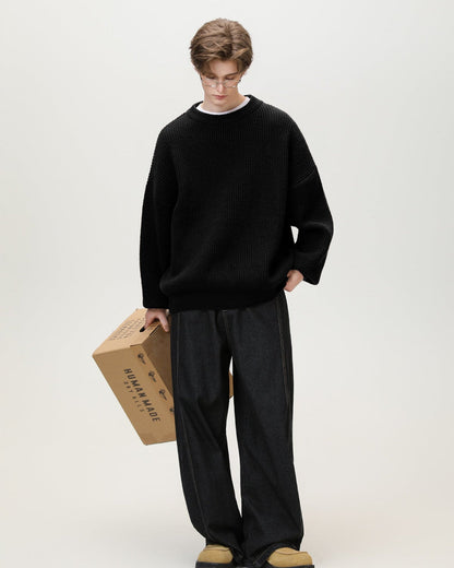 Maglione Uomo Oversize Girocollo Comodo