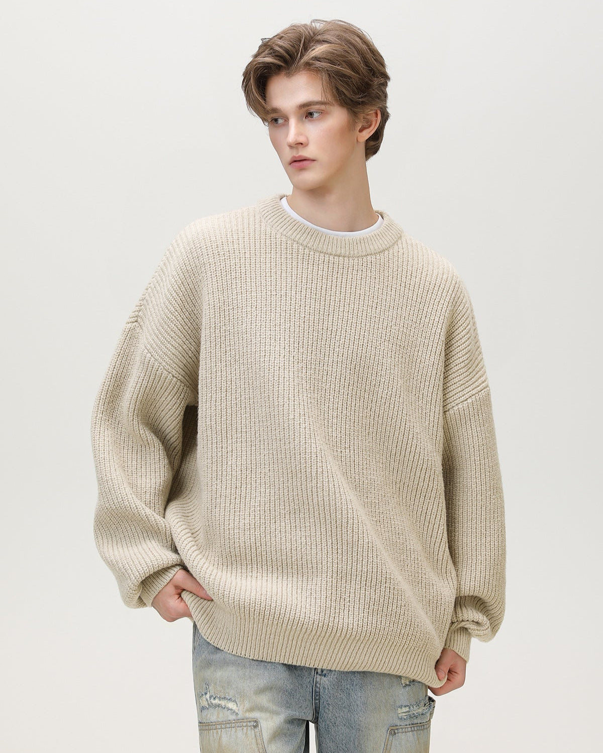 Maglione Uomo Oversize Girocollo Comodo