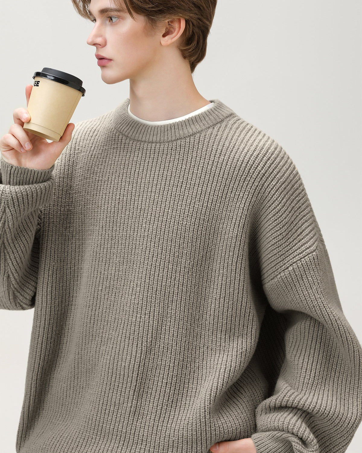 Maglione Uomo Oversize Girocollo Comodo