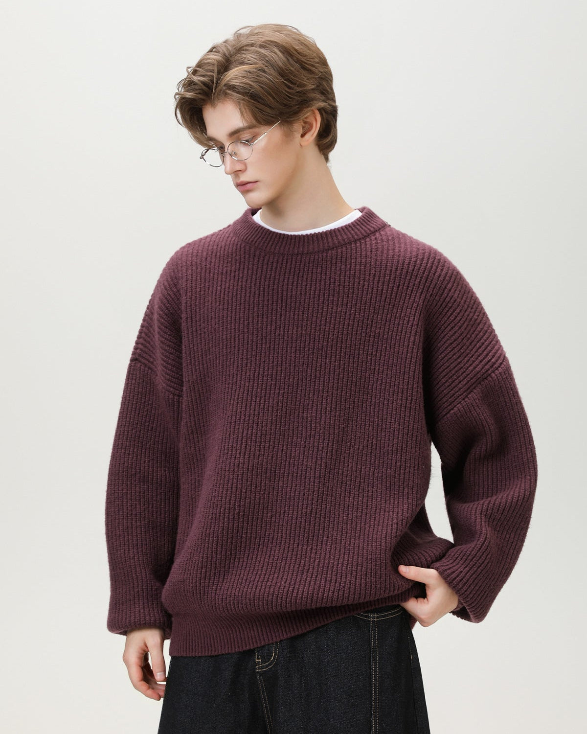 Maglione Uomo Oversize Girocollo Comodo