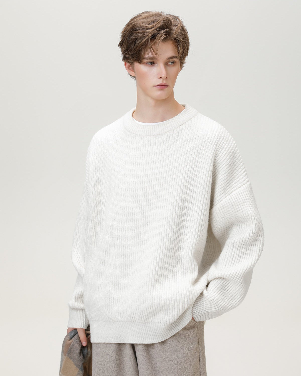 Maglione Uomo Oversize Girocollo Comodo