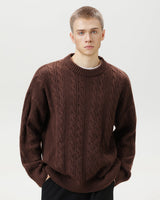Maglione Uomo a Trecce in Misto Lana